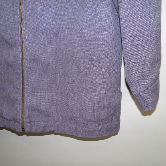 Coldwater Creek Purple Linen 3/4 Sleeve Hood Jacket Size M Petite - Picture 3 of 6